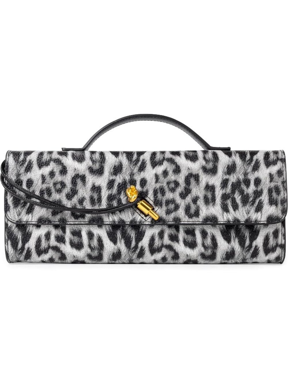 Women's Snow Leopard Suede Leather Evening Clutch Crossbody Formal Handbag